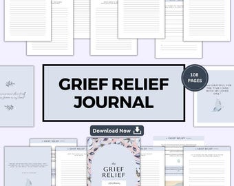 Grief Journal | Printable Grief Workbook for Healing | Grief Care Package Gift | Guided Grief Journal | Digital Products | Mental Health |