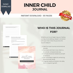 Inner Child Healing Journal: Guided Self Care Planner and Workbook, Wellbeing Journal, Self Care Gift, Digital Planner, shadow work