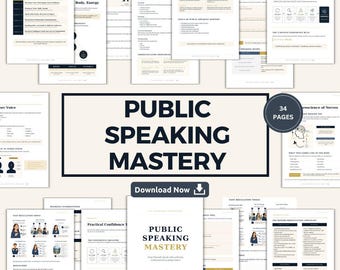 Stop Public Speaking Anxiety | Presentation Skills Workbook | Confidence Building Guide | Leadership Communication & Public Speaking PDF
