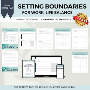 Work-Life Balance Boundary Setting Worksheets, Self-Help (PDF)