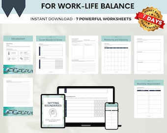 Setting Boundaries Worksheets for Work-Life Balance, boundary setting, self-help worksheets, self care, work-life balance, boundaries