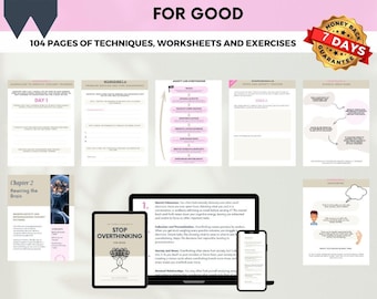 Stop Overthinking Workbook, Anxiety & Mental Health (PDF Pattern)