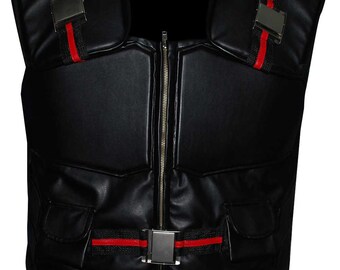 Mens Classic Blade Wesley Snipes Cosplay Party Outfit Motorcycle Biker Genuine Leather Vest