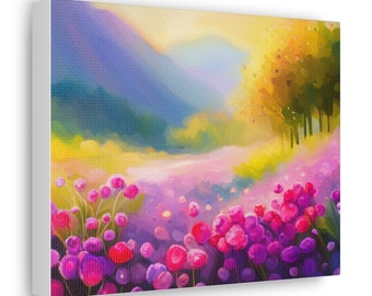 Nice Wall Art Flower Garden With Trees Nature Landscape Poster