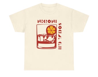 Negroni Social Club T-shirt met korte mouwen | Cadeau | Unisex-T-shirt | Grafische T | Modern ontwerp | Cocktailshirt | Barman