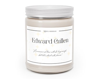 Twilight Candle: Eco-friendly, soy wax, scented, gift for book lovers, Edward Cullen, Bella Swan,