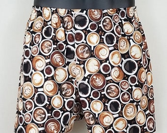 COFFEE cotton boxers - espresso, latte, mocha, macchiato, cappuccino, barista, caffeine