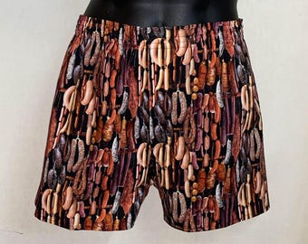 Bóxers de algodón SALCHICHA - carne, carnicería, bratwurst, linguica, andouille, frankfurter, chorizo, salami, knackwurst, kielbasa, wiener, hot dog