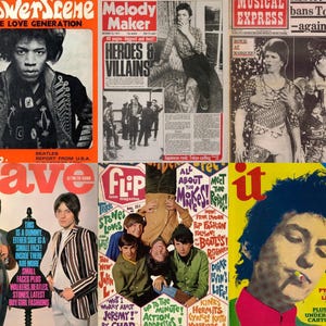 Más de 30 revistas vintage de los años 60, 70 y 80, creador de melodías musicales, NME, Beatles, kit de collage de pared estético, carteles de bandas retro de muy alta calidad.