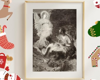 レンブラント　羊飼いと天使　絵画　アート　美術品 レンブラント 羊飼いと天使 絵画 アート 美術品