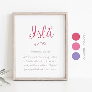 ISLA Name Meaning Printable Wall Art, Character Traits, Strengths, Talents | Name Numerology Meaning INSTANT DOWNLOAD
