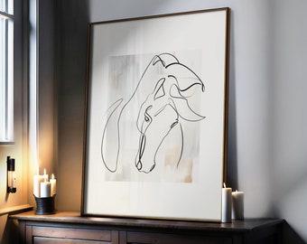 Horse Head Line Drawing: Printable Wall Art (Instant Download)