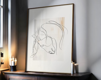 Horse Head Line Drawing: Printable Wall Art (Instant Download)