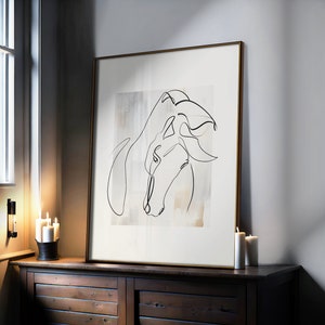 Horse Head Line Art Abstract Horse Painting Printable Wall Art, Horse One Line Drawing Art Prints GLAHP24 | INSTANT DOWNLOAD