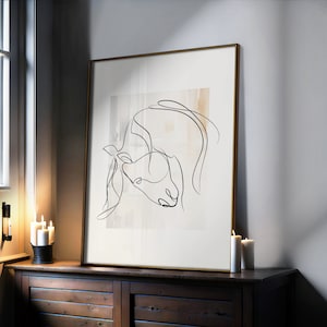 Horse Head Line Art Abstract Horse Painting Printable Wall Art, Horse One Line Drawing Art Prints GLAHP24 | INSTANT DOWNLOAD