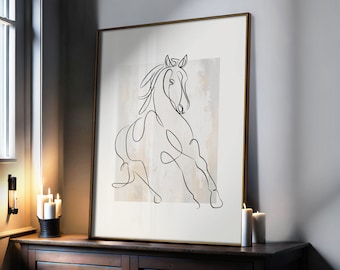 Horse Line Drawing: Printable Wall Art (Instant Download)