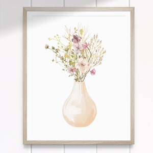 Wildflower Vase Art | Printable Wall Art Girls Room Decor | Wildflowers Art Print | INSTANT DOWNLOAD