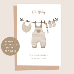 Nouvelle carte de douche de bébé à imprimer, nouveau-né, carte de voeux pour nouveau bébé, téléchargement immédiat