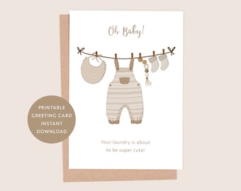 PRINTABLE New Baby Shower Card, Newborn, New Baby Greeting Card, INSTANT DOWNLOAD