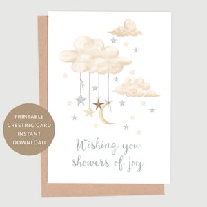 AFDRUKBARE nieuwe babykaart, wenskaart babyshower, genderneutrale babykaart, babyshowerkaart, INSTANT DOWNLOAD