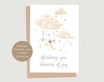 PRINTABLE New Baby Card, Baby Shower Greeting Card, Gender Neutral Baby Card, Baby Shower Card, INSTANT DOWNLOAD