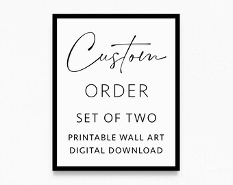 CUSTOM Printable Wall Art, Set of 2 | DIGITAL DOWNLOAD