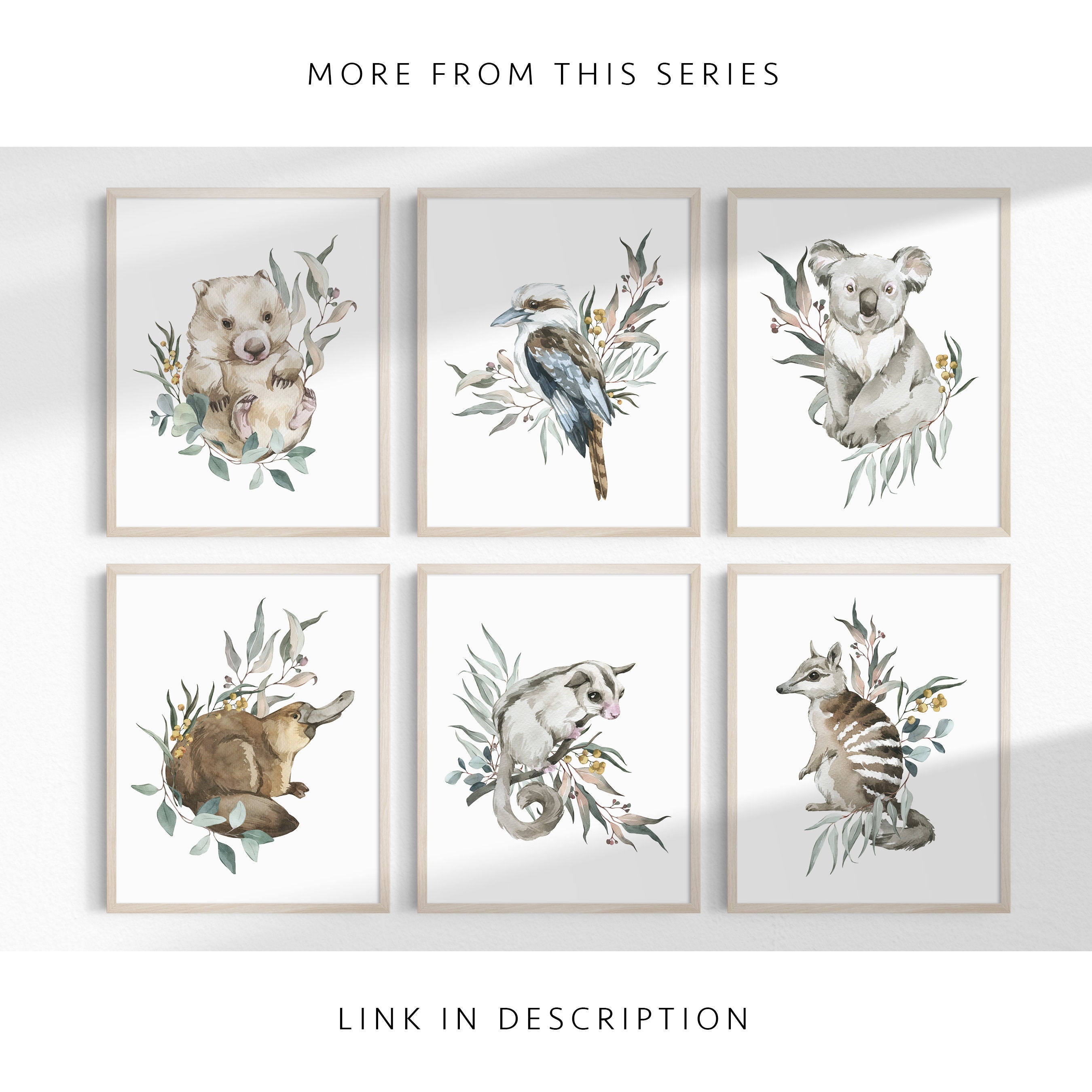AUSTRALIAN Animals Map Printable Wall Art Koala, Kangaroo, Kookaburra ...