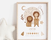 Personalised Kids ZODIAC Printable Wall Art, Animals Zodiac Star Sign Poster, Astrology Constellation, Name Birth Print | Digital Download