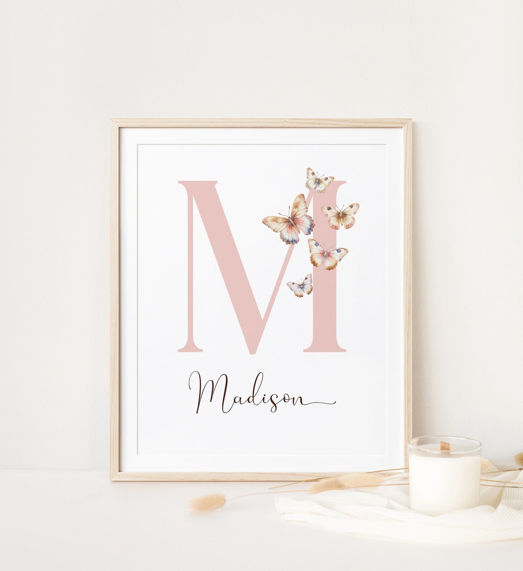 Field BUTTERFLIES Personalised Letter NAME Printable Wall Art Girls field-butterflies-personalised-letter-name-printable-wall-art-girls
