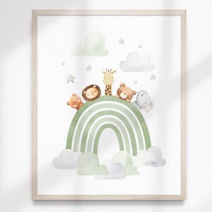 Personalised Noahs Ark Nursery Printable Wall Art, Set of 3, Safari ...