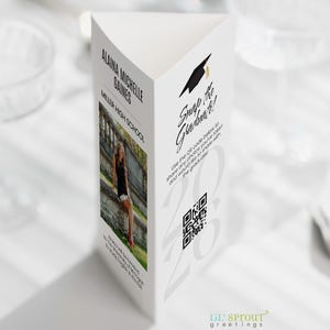 Graduation Triangle Table Sign - Grad Party Trifold Centerpiece - Editable Template in 3 Sizes - Edit Online, Instantly Download & Print