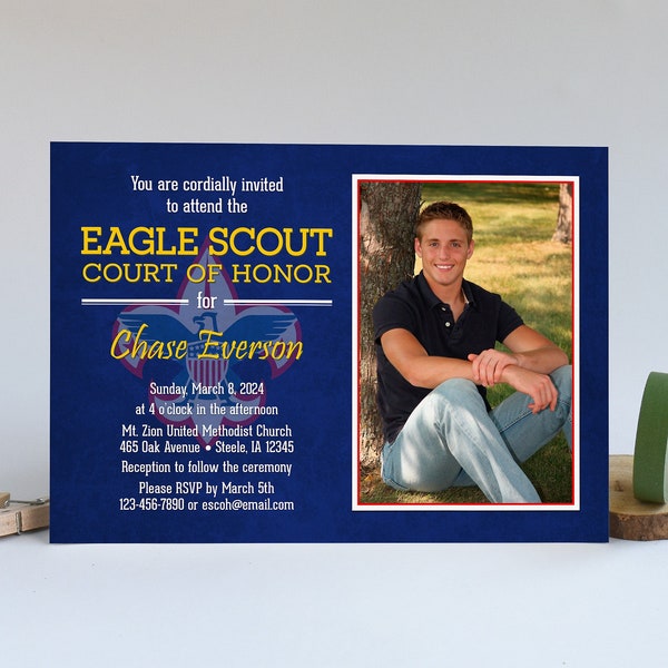 Scout Invitation for Court of Honor Award Ceremony or Banquet- Printable Digital Invite File in PDF or JPG to Print Your Own Cards