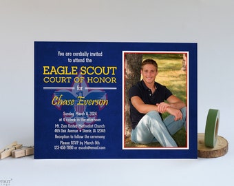 Scout Invitation for Court of Honor Award Ceremony or Banquet- Printable Digital Invite File in PDF or JPG to Print Your Own Cards