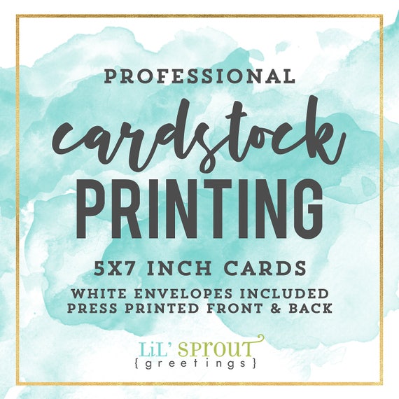 Professional Coverstock Printing - 5x7 inch doubled sided cards - envelopes included - free 3-4 day shipping included Il_570xn