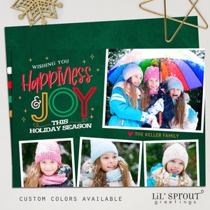 Bright & Colorful Printable Holiday Card - Fun Christmas Xmas Photo Card - Digital File Download - Print Your Own PDF JPEG - 5x7 inch