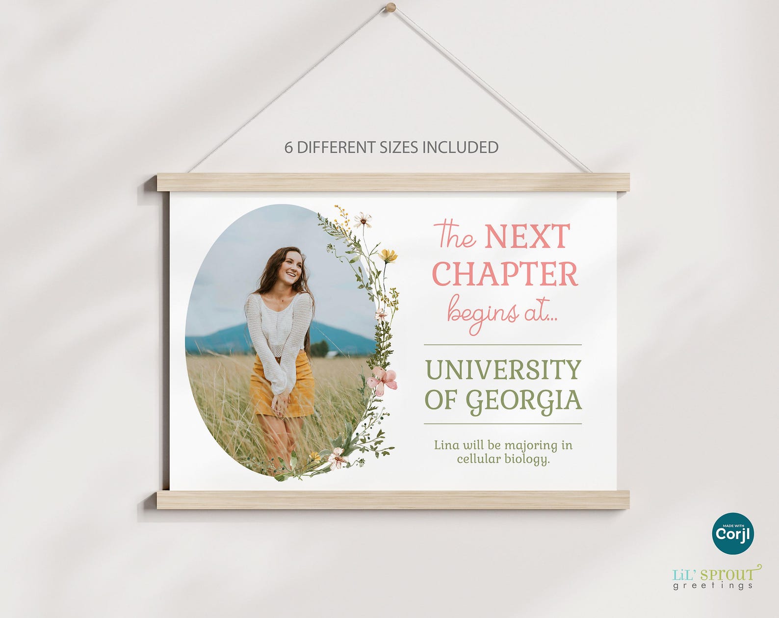 Wildflowers Graduation Next Chapter Printable Sign, 6 Templates Sizes ...