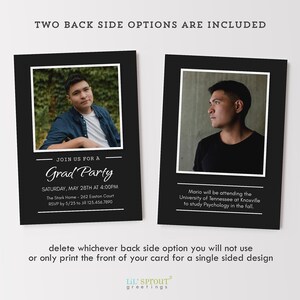 Senior Boy 2026 Graduation Announcement, 5x7 Modern Grad Invite Template for Corjl, Editable Online, Download & Print or Send Digitally image 4