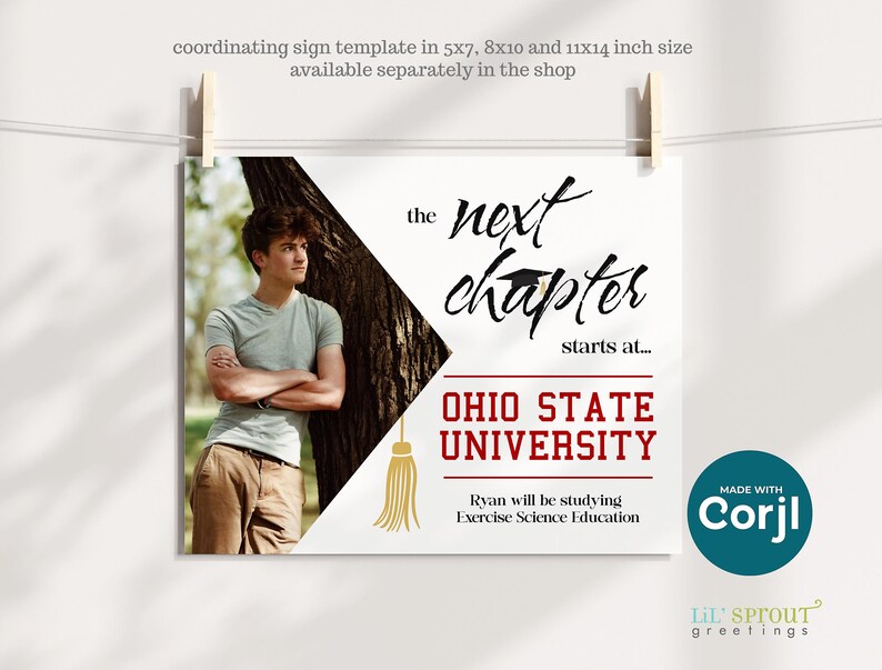 2026 Graduate Party Invitation Template, Grad Invite to Edit Online Using Corjl & Instantly Download, Both 4x6" and 5x7" Card Sizes Included image 11