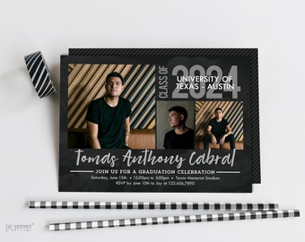 Class of 2024 Graduation Announcement, 5x7 Inch Photo Grad Invitation for College or High School Seniors, Printable Digital File PDF JPG