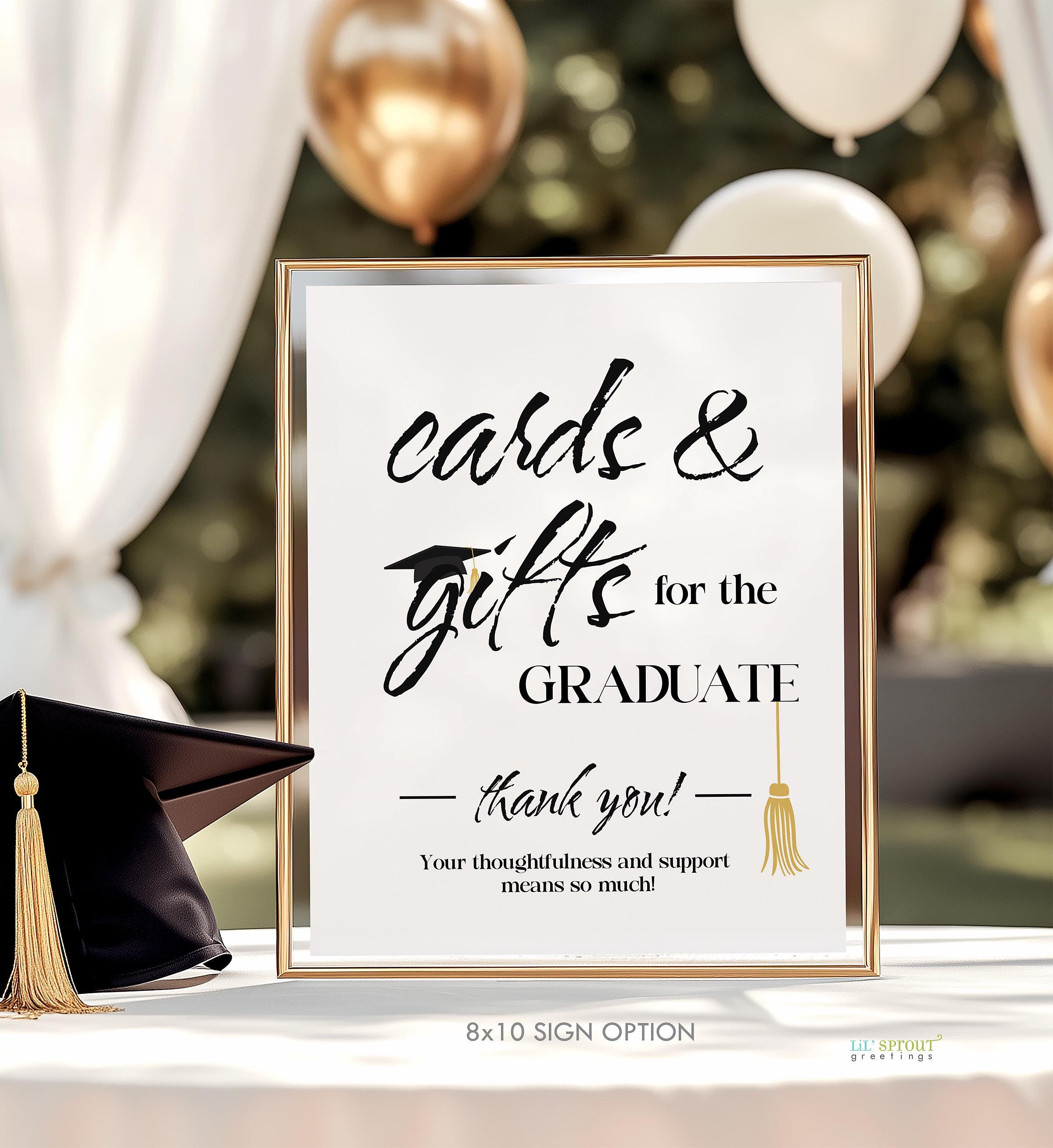 Cards + Gifts for the Graduate Printable Sign, 2026 Instant Download ...