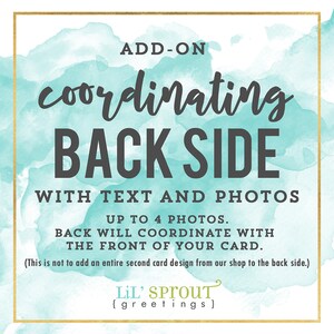 Add a Custom Back Side to Any of Our Designs with Up to Four Photos and Text