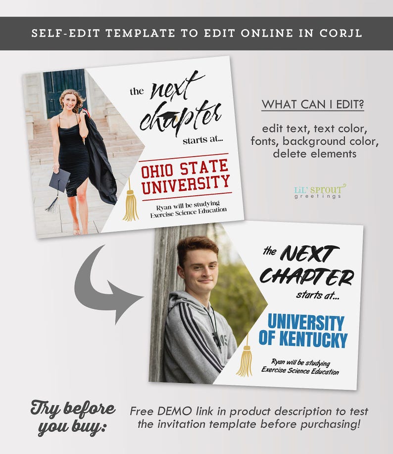 Graduation Next Chapter Printable Sign With Photo, 6 Sizes Included ...