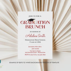 2026 Graduate Party Invitation Template, Grad Invite to Edit Online Using Corjl & Instantly Download, Both 4x6" and 5x7" Card Sizes Included image 9