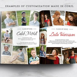 Yearbook Grad Pages. Example Full Page Multi-photo Senior Yearbook Ad, Editable Template - Edit ...