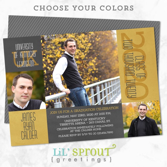 Class Of 2020 Graduation Announcement High School Or College Graduation Invitation Custom Colors Male Or Female Printable File Jpg Pdf By Lil Sprout Greetings Catch My Party