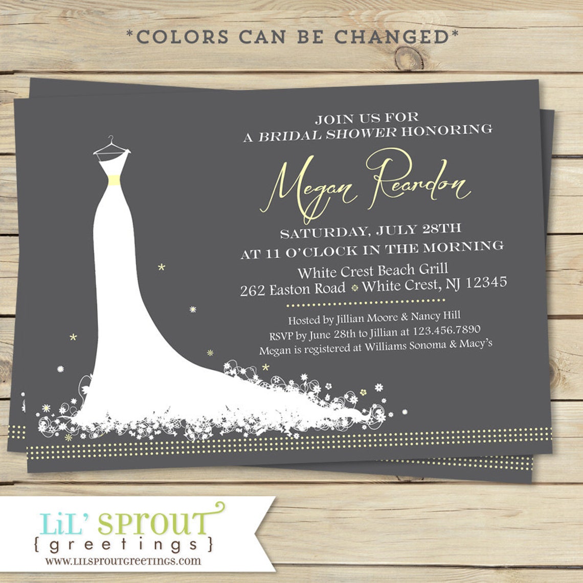 Elegant Bridal Shower Invitation Modern Bridal Shower Etsy