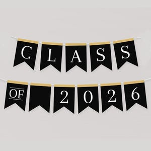 Class of 2026 Graduation Banner, Printable Grad Party Decor, 5X7" AND 8x10" Size Included, Edit Colors, Fonts, Text - Instantly Download image 3