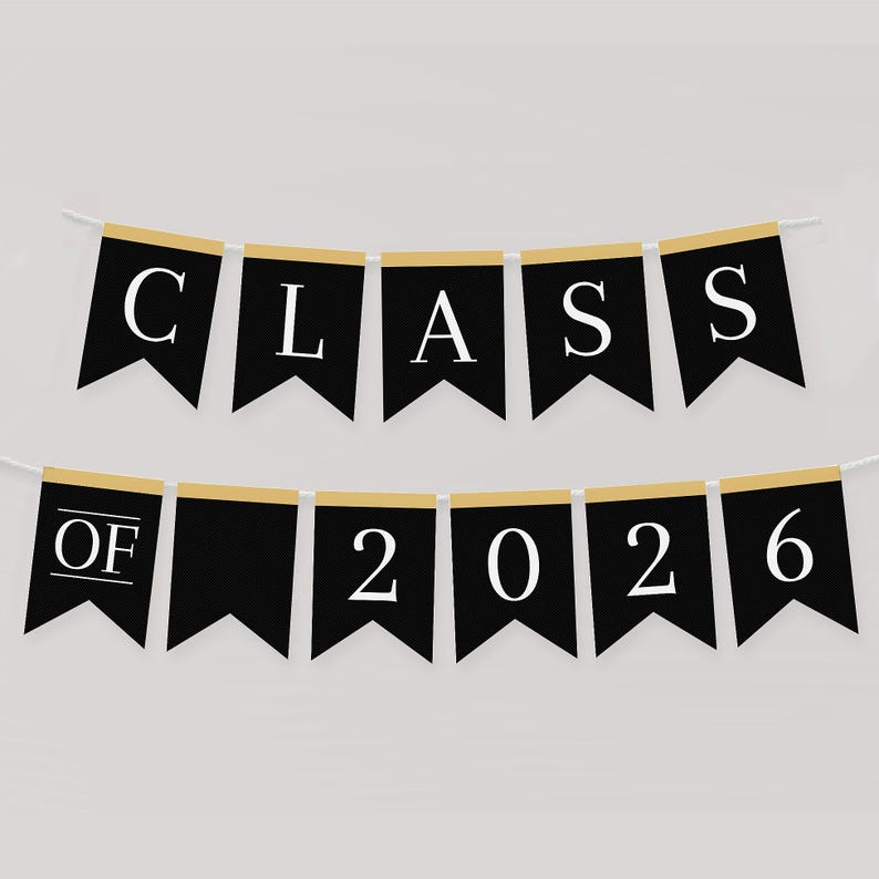 Class of 2026 Graduation Banner, Printable Grad Party Decor, 5X7" AND 8x10" Size Included, Edit Colors, Fonts, Text - Instantly Download image 3