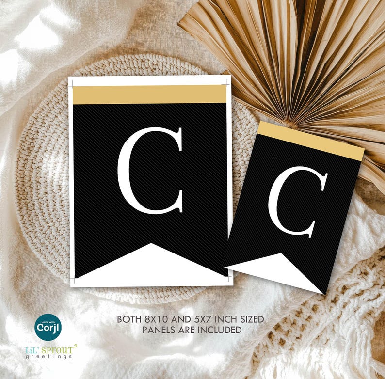 Class of 2026 Graduation Banner, Printable Grad Party Decor, 5X7" AND 8x10" Size Included, Edit Colors, Fonts, Text - Instantly Download image 2