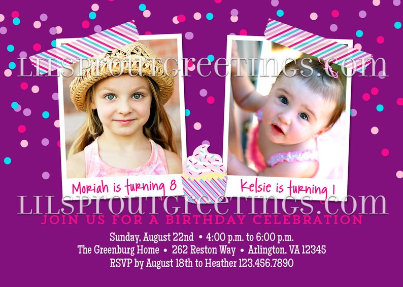 Combined Birthday Party Invitations Boy or Girl Options Etsy